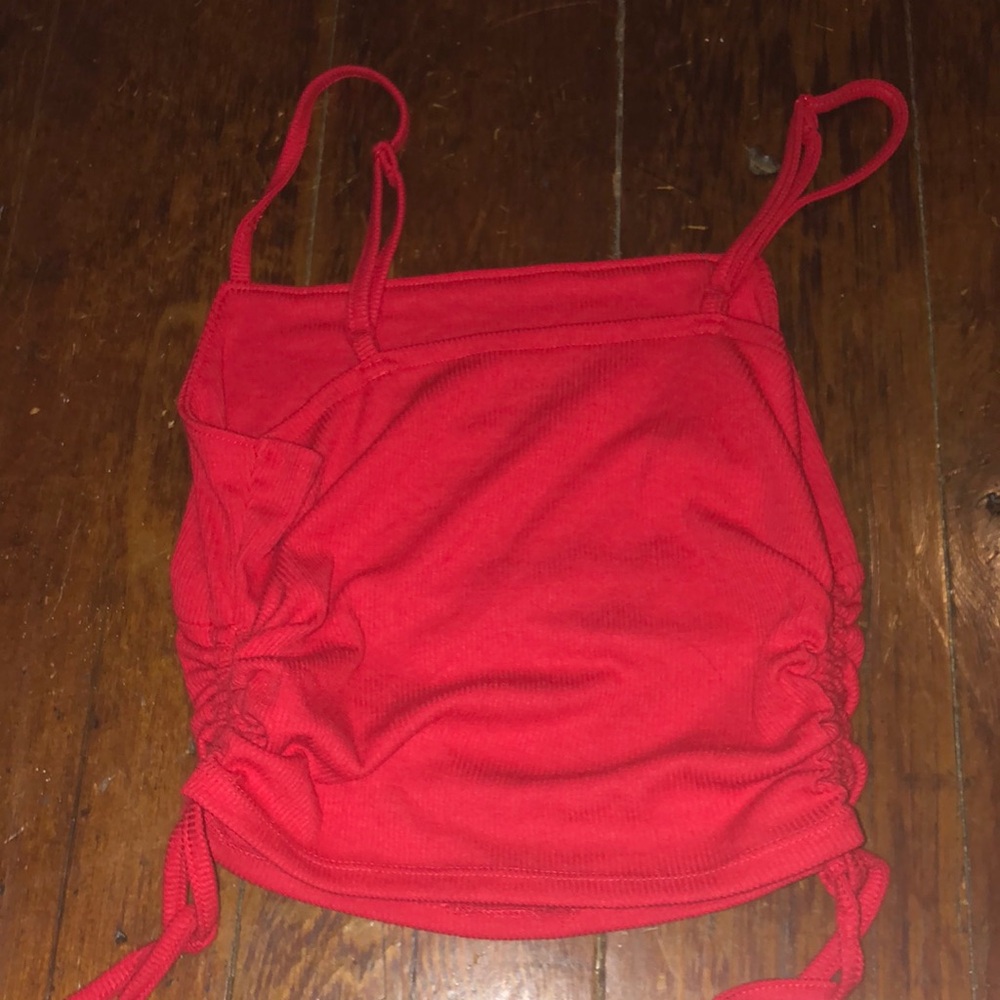 Red Ruched Tank Top - Picture 3 of 3